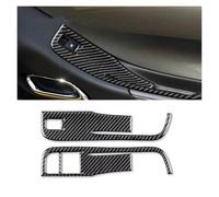 TROGPYXG Pegatinas for el Panel del Interruptor de Control de la Ventana de la Puerta del Coche, de Fibra de Carbono auténtica, compatibles con Camaro 2010-2011.(B Black Carbon)