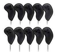 Trohollis Cabeza del Club de Golf,Fundas para Cabezas Número de Colores Campo de la Cabeza del Hierro Cubiertas de Plancha Headovers cuñas Cubiertas 10pcs(Colorful Number)
