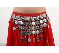 TroHollis Danza del Ventre,Falda Danza del Vientre Belly Dance Accessories Beads Tassel Bank For Women Dancing Hip Bufanda(Big Silver Coin)
