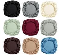 TroHollis Funda para Silla De Escritorio,Funda Silla Oficina PU Leather Chair Seat Cover Slipcover Elastic 38-52cm for Home Office Hotel Dining Protector(10inch 2pcs)