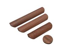 TroHollis Tiradores Madera,Tirador Armario 3 tiradores de madera for cajones muebles, manijas maciza for gabinetes, perillas ecológicas for armarios con tornillos(Walnut 160mm)