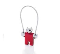 Troika Accesorio de Viaje Moderno Unisex - Etiquetas para Equipaje (Paquete de 1), Plateado y Rojo, Talla única, Llavero