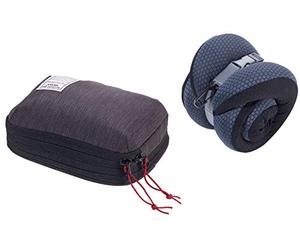 TROIKA BBG61/GY - Cojín Cervical (poliéster, con Bolsa de compresión, Enrollable, Color Gris/Negro, indeformable), Color Gris y Negro