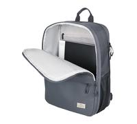 TROIKA Blue Cycle - Mochila extensible para ordenador portátil, ampliable, con 2 compartimentos grandes, para ordenador portátil (hasta 16''), varios bolsillos interiores, plástico marino reciclado