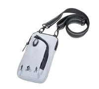 TROIKA Bolsa Bandolera para móvil para Deporte/Ocio con 2 Compartimentos, Altamente Reflectante - REFLACTIVE SMARTBAG - para Smartphones, Auriculares in-Ear, Llaves, Tarjetas - poliéster - Gris