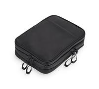 TROIKA Bolsa organizadora de Cables con 2 Compartimentos con Cremallera Black Connected - 2 Compartimentos Interiores con Bolsillos de Malla y Correas elásticas para Accesorios (Every Day Carry)