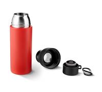 TROIKA botella térmica INFUSE+ cierre una mano, doble pared al vacío, 550 ml y doble mosquetón; acero inox 201/304 apto alimentos + plástico; rojo