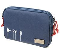 TROIKA Business Tech Pouch 2 BGO44/DB - Bolsa para Cables (poliéster, 23,5 x 17 x 3,5 cm), Color Azul, Azul, 23,5cm, Moderno