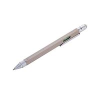 Troika Bolígrafo Construction PIP20/BE – regla cm/pulg, nivel burbuja, destornillador, gris/plateado