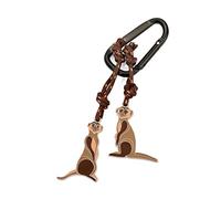 Troika Eddie & Manni - KR23-02/BK - Llavero Incl. mosquetón - 2 Colgantes en la Cuerda Decorativa: Suricata - Aluminio, Esmalte, Metal Fundido, Nailon - marrón