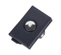 TROIKA Estuche para Las Tarjetas con Hueco para Apple AirTag® - Mens Smart Wallet - Compartimento para Tarjetas con Capacidad con Mecanismo Deslizante - Comp. para Llaves/Billetes - Cuero - Negro