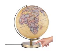 TROIKA Globo iluminado de 30 cm de diámetro, iluminación táctil estable mediante función táctil, incluye enchufe de carga con tecnología de carga rápida. Material de pie de metal, plástico, color