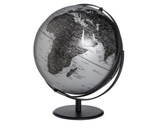 TROIKA Globo terráqueo Juri Saturn Silver 30cm