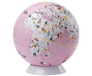 TROIKA Globo terráqueo Wildlife World Pink 25cm
