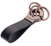 TROIKA Key Click - KR8-02/RG - Llavero con Cierre práctico Clic - 3 Anillos para Llaves - Cierre Clic - Cuero/Cuero sintético/Metal - Negro, Dorado Rosado - TROIKA-Original
