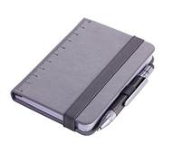 TROIKA NPP25/GY Gris A7 128hojas - Cuaderno (128 hojas, Gris, Monótono, A7, Imitación piel, 1 bolsillos)