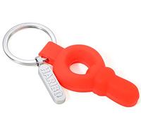 TROIKA Llavero con colgante de chupete Haribo de metal y PVC en color plateado y rojo, HB-K04/RD, Plateado y rojo., 9,7cm, Moderno