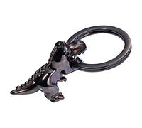 TROIKA Llavero de dinosaurio T-Rex, K-Rex, Tyrannosaurusrex, dinosaurio con llavero, metal fundido, color negro cromado, Negro, 4,5 cm, Moderno