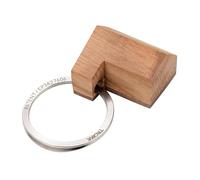 TROIKA Llavero de madera de madera de roble y nogal procedente de silvicultura sostenible de la UE y mecanismo de apertura patentado (NAIL GUARD), no daña las uñas, marrón, 5,5 x 3,5 x 1,8 cm