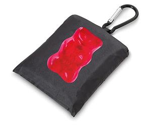 TROIKA Llavero Haribo Happy Shopping Bag con bolsa de la compra de aluminio/rPET en color negro y rojo, tamaño: 49,5 cm x 32 cm x 0,3 cm, HB-K08/BK, 10 kg, rojo/negro, 49.5cm x 32cm 0.3cm, Clásico