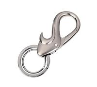 TROIKA Llavero mosquetón abrebotellas con 2 anillas para organización de llaves - DROP - práctico llavero y abrebotellas en uno - metal fundido - cromado - bronce de cañón Original