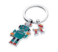 TROIKA llavero robot ROBBY con perro, esmalte y metal fundido cromado multicolor; regalo ideal para fans de robots