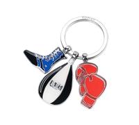 TROIKA Llavero saco de boxeo guantes de boxeo y zapato de boxeo - BOXEO - llavero deportivo estilo gimnasio, metal fundido, esmalte auténtico - incl. llavero - cromado Original