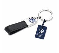 Troika Llavero VW Logo, lazo de piel - VW PIEL - piel - Negro, azul, plateado Original, Negro -, handy, Negro, handy
