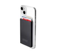 TROIKA MagSafe Sherlock Tarjetero para hasta 6 Tarjetas con protección RFID (protección de Lectura) y Fuerte imán en la Parte Posterior para fijación al teléfono móvil, Aluminio Negro