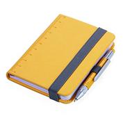 TROIKA NPP25/YE Amarillo A7 128hojas - Cuaderno (128 hojas, Amarillo, Monótono, A7, Imitación piel, 1 bolsillos)