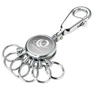 TROIKA OKTOBERFEST Llavero con mosquetón Patente Metal Accesorios Oktoberfest el Wiesn Llavero con 6 anillos intercambiables, metal cromado original, plateado, 9 x 5,8 x 1 cm