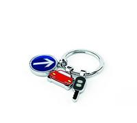 TROIKA ON THE ROAD - KR11-18/CH - Llavero con 3 dijes - metal fundido/esmalte- brillante - cromado - multicolor original