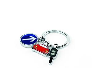 TROIKA ON THE ROAD - KR11-18/CH - Llavero con 3 dijes - metal fundido/esmalte- brillante - cromado - multicolor original