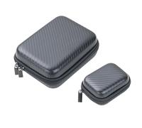 TROIKA ONPACK - Juego de 2 estuches organizadores de carbono pequeño con 2 compartimentos interiores y estuche grande con 2 compartimentos interiores, incluye 1 banda elástica extraíble, plástico