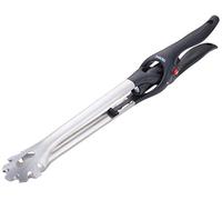 TROIKA Pinzas barbacoa BBQ+Light— linterna LED extraíble blanco cálido, pila AA, bloqueo, aptas LFGB