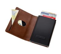 TROIKA Sherlock Home Wallet 2-en-1 con MagSafe extraíble, protección RFID para 6 Tarjetas y Fuerte imán para fijación al móvil; Polipiel/Metal marrón