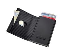 TROIKA Sherlock Home Wallet 2-en-1 con MagSafe extraíble, protección RFID para 6 Tarjetas y Fuerte imán; Polipiel/Metal en Look Carbono