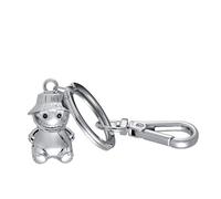 TROIKA TINY MONSTER, colgante con mosquetón; pequeño monstruo de metal fundido cromado plateado; regalo para amantes de criaturas originales