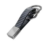 TROIKA TWISTER CARBON con 3 anillas y cierre twist cuadrado; correa de polipiel look carbono; metal/poliuretano; diseño seguro y elegante