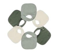 Trois Kilos Sept Pack de 6 baberos para bebé con diseño de panal de abeja con cierre a presión, suaves y absorbentes, desde el nacimiento, color verde, talla única