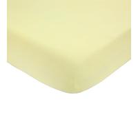 Trois Kilos Sept - Sábana Bajera para bebé, 100% algodón, con Sello Oeko-Tex Standard 100, Jersey Extensible Suave, Amarillo Pastel - 70 x 140 cm