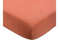 Trois Kilos Sept - Sábana Bajera para bebé, 100% algodón, diseño Oeko-Tex® - Jersey Extensible - Terracota - 70 x 140 cm