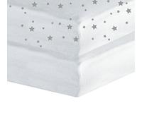 Trois Kilos Sept Set de 2 sábanas bajeras (Blanc/Etoiles Talla:70 * 140 cm