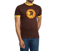 Trojan de los hombres Camiseta con logotipo del espíritu del 69, marrón