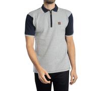 Trojan de los hombres Polo con panel de pata de gallo texturizado, Azul