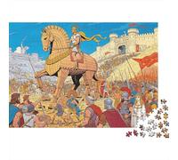 Trojan Horse 1000 Pieza Puzzle Recyclable Paper Epic Battle Puzzle for Adultoss Divertido Present & Actividad for Hogar Excelente Regalo Idea for Men 38x26cm/1000pcs