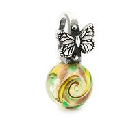 Trollbeads Colgante de mariposa, talla única, Plata esterlina, Cristal.