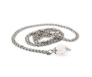 Trollbeads Collar de fantasía con cuarzo rosa, sin cierre, diferentes estilos con una sola cadena, 60, Gema cuarzo Cuarzo rosa Piedras preci, Cuarzo