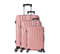 TROLLEY ADC - Juego de 3 Maletas de Viaje - Cabina 55x34x23cm, Mediana 65x41x26 cm y Grande 75x46x28 cm - 4 Ruedas Dobles Silenciosas - Manejables e Impermeables - Colección Elegance - Oro Rosa