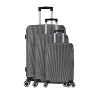 TROLLEY ADC - Juego de 3 Maletas de Viaje - Cabina 55x34x23cm, Mediana 65x41x26 cm y Grande 75x46x28 cm - 4 Ruedas Dobles Silenciosas - Manejables e Impermeables - Colección Elegance - Gris Antracita